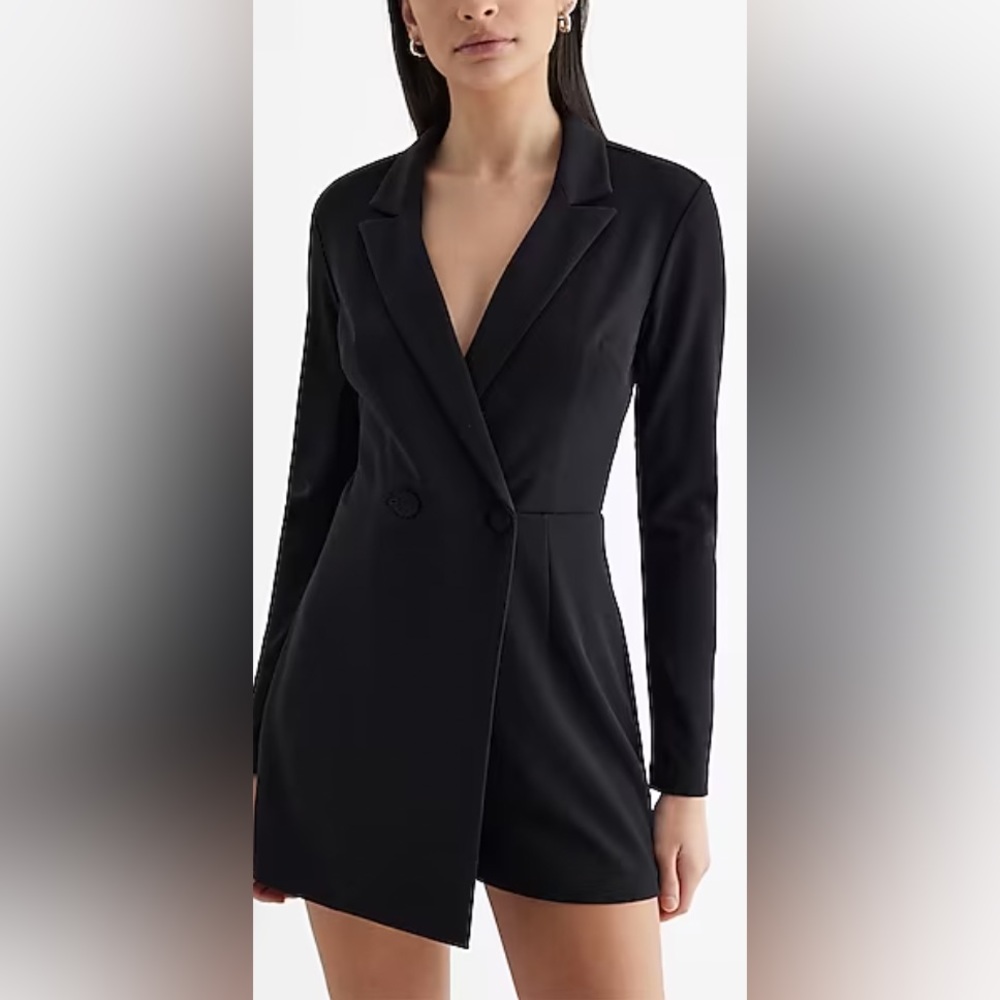 Express Blazer Romper Black